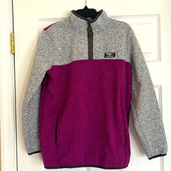 Kids' L.L.Bean Sweater Fleece Pullover, Colorblock - Picture 1 of 3